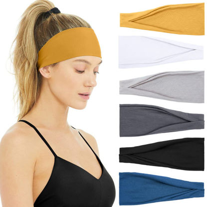 Picture of Huachi Women's Headbands Non Slip Fashion Workout Yoga Exercise Headbands for Women's Hair Sweat Wicking Summer Hair Accessories Elastic Hair Bands