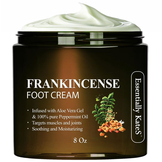 Picture of Essentially KateS Frankincense Oil Foot Cream 8 Fl Oz - Fight Soreness and Stiffness in Tired Feet - Foot Sole, Achilles, Foot Bridge, Ankle and Foot HillFoot Cream - (Parent) (8 Fl Oz, Frankincense)