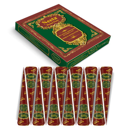Picture of Neeta 12 Pack Ready to Use Henna Paste Hair Dye Cones Reddish Brown Color tubes color for women Perfect for Spot hair coloring, Long-lasting and Cruelty-Free