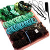 Picture of YANRONG Women's Hair Accessories Set: 755PCS Seamless Ponytail Holders, Variety Scrunchies, Bands and Ties for Thick and Curly Hair (Green)
