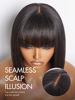Picture of LUVME HAIR 10 Inch Silky Straight Bob Wig with Bangs Human Hair Realistic HD Lace Short Black Bob Wigs, Ready to Go Blunt Cut Bob Wig Glueless 180 Density