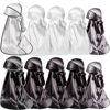 Picture of ForceWave 10 Pieces Silky Durags Long Tail for Women Men Satin Durag 360 Wave, Dorag, 10 Pieces