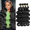 Picture of Human Hair Bundles Body Wave Bundles Human Hair 22 24 26 28 Inch 3 Bundles Human Hair 10A Grade 100% Unprocessed Brazilian Virgin Hair Body Wave 3 Bundles Human Hair Extensions Natural Color