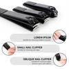 Picture of Nail Clippers Set, Sharp Stainless Steel Fingernail and Toenail Clippers, Nail Clippers for Thick Nails or Ingrown Nails, Perfect 4 pcs Black Nail Cutter for Men/Women/Kids, Set Include Nail File.