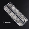 Picture of 3D Metal Nail Charms Silver Gold Nail Studs Ribbons Flowers Shaped Metal Rivets Charms Y2K Nail Art Jewels Mixed Rhinestones Caviar Beads 3D Decoration Nail Stylist Supplies