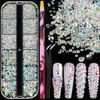 Picture of 6 Sizes Transparent AB Glass Crystal Kit with Pickup Pen + Tweezer Tools for Iridescent Shine Nail Art Manicure Makeup DIY Decoration Flatback Round Rhinestone Gem Jewelry Diamond