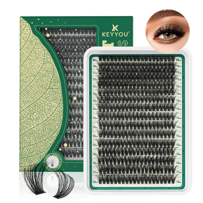 Picture of Lash Clusters 320Pcs Eyelash Clusters KEYYOU 80D 0.05D Curl 9-18MIX Clusters Lashes Super Soft Cluster DIY Eyelash Extension at Home(80D-0.05D,9-18MIX)