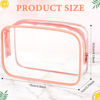 Picture of Weewooday 12 Pieces Clear Cosmetics Bag PVC Zippered Clear Toiletry Carry Pouch Cosmetic Makeup Bag Waterproof Makeup Bag Vinyl Plastic Organizer Case for Vacation Bathroom(Small,Pink)