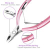 Picture of Cuticle Trimmer with Cuticle Pusher and Scissors, Cuticle Remover Professional Durable Pedicure Manicure Tools, Stainless Steel Cuticle Nipper Cutter Clipper (Pink Pusher)