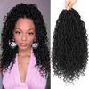 Picture of Col Bling Goddess Locs Crochet Hair 16 Inch 8 Packs Faux Locs Crochet Hair for Women Pre Looped Crochet Boho Goddess Faux Locs Crotchet Hair with Curly Ends #1B