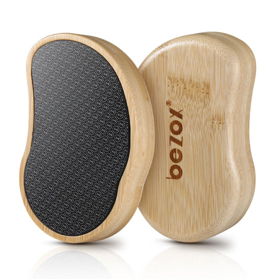 Picture of BEZOX Glass Foot Scrubber Shower(1 PCS) - Nano-Glass Pedi Egg Pumice Stone for Feet Dead Skin, Plastic-Free Pedicure Foot File Callus Remover - Bamboo Handle