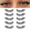 Picture of KSYOO False Eyelashes Cat Eye Lashes Wispy Lashes Clear Band V1 Russian Strip Lashes That Look Like Extensions D Curl Cat Eye Lashes Natural Look Faux Mink 3D Fluffy Russian Strip Eyelashes