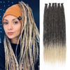 Picture of Leeven 24 Inch Dreadlock Extensions 0.6 cm Width Soft Synthetic Crochet SE Dreads 20 Strands Ombre Blonde Handmade Loc Extensions Reggae Style Braiding Hair for Women Men #1B/613
