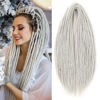Picture of Leeven Light Grey Double Ended Dreadlock Extensions 24 Inch 0.6 cm Width Thin Synthetic DE Dreads Crochet Hippie Wool Dreads 10 Strands Handmade Soft Loc Extensions for Women Men