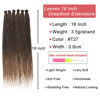 Picture of Leeven 20 Strands Synthetic Dreadlock Extensions 18 Inch Ombre Honey Blonde Crochet SE Dreads Extensions 0.6 cm Width Thin Soft Loc Extensions Reggae Style Hippe Dreads for Women Men