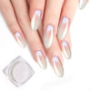 Picture of PrettyDiva Glazed Donut Nail Chrome Powder - White Pearl Chrome Nail Powder Magic White Chrome Powder for Nails, High Gloss Pearlescent Chrome Nail Powder for DIY Nail Art