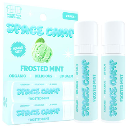 Picture of Space Camp Wellness Jumbo Lip Balm - Frosted Mint Organic Flavored Balm (2 Pack)