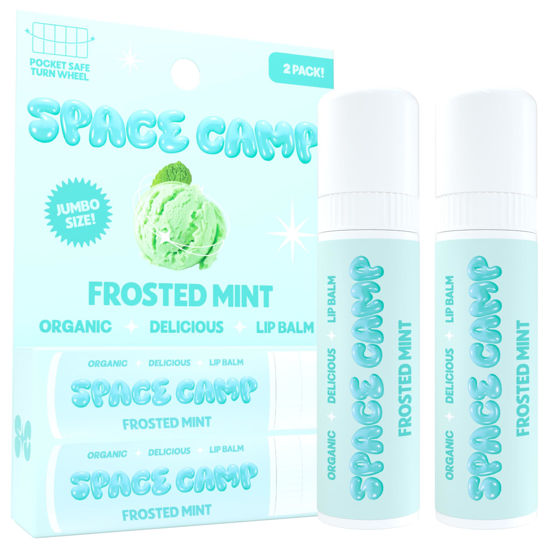 Picture of Space Camp Wellness Jumbo Lip Balm - Frosted Mint Organic Flavored Balm (2 Pack)