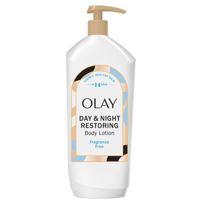 Picture of Olay Day & Night Restoring Body Lotion for Women, 24hr Hydration, Absorbs Instantly, Formulated with Vitamin B3 Complex, Fragrance-Free, 18 fl oz