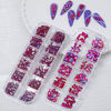 Picture of HNUIX Nail Rhinestones - 2920pcs 3D Multi Shape Size, Crystal AB Red Nail Gems, Flat Back, with Kit, for Nail Art, DIY Decorations