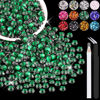 Picture of 2500PCS 5mm Resin Rhinestones in Bulk (Dark Green), Bedazzling Flatback Crystals for Crafts DIY Nail Decoration, Gems Charms for Tumbler Shoes Clothing Fabric with Pickup Pen and Tweezers