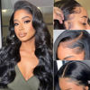 Picture of Lace Front Wigs Human Hair 13x6 Lace Frontal Human Hair Wigs for Black Women (28 Inch) Human Hair Pre Plucked with Baby Hair 150% Density Brazilian Virgin Body Wave Human Hair Wigs Natural Color