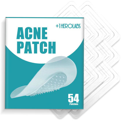 Picture of +1HEROLABS Microdart Acne Patch (54 Patches), Hydrocolloid Pimple Patches, Zit Patches, Pimple Patches for Face Salicylic Acid, Blemish Patches for Early Stage Deep Pimples (54 Count (Pack of 1))