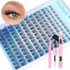 Picture of Wispy Lash Extension Kit Natural Lash Clusters Kit D Curl Eyelash Extension Kit DIY Cluster Eyelash Extensions Kit 8-16MM Individual Lashes Clusters with Bond and Seal and Tweezers by TNFVLONEINS