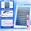 Picture of Wispy Lash Extension Kit Natural Lash Clusters Kit D Curl Eyelash Extension Kit DIY Cluster Eyelash Extensions Kit 8-16MM Individual Lashes Clusters with Bond and Seal and Tweezers by TNFVLONEINS