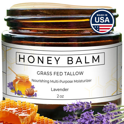 Picture of Really Good Blends Tallow and Honey Balm, Handmade, Organic Body Butter, Grass-Fed Beef Tallow for Skin, Soothing All-Natural Moisturizer | Made in USA - 2 oz (Lavender)
