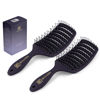 Picture of BEAUXSOI Vented Brush for Blow Drying, Shower & Thick, Coily or Straight Hair | Detangling Brush with Curved Vents & Wide Frame (Empowered Purple)