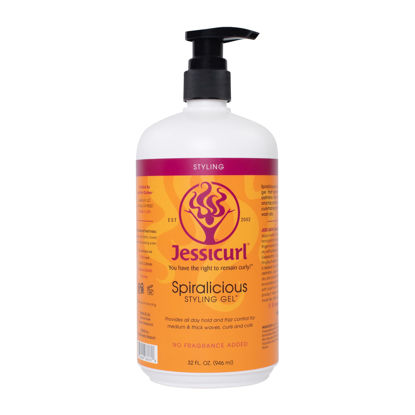 Picture of Jessicurl Spiralicious Gel, No Fragrance Added, 32 Fl oz - Curl Defining Hair Gel for Frizz Control and All Hair Types
