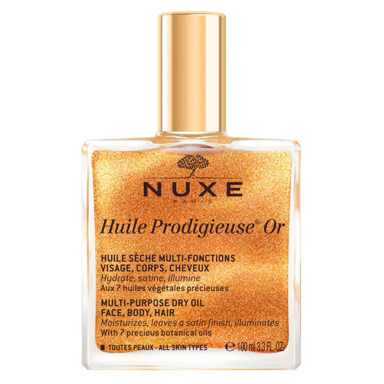 Picture of Nuxe Huile Prodigieuse Shimmer Multi-Purpose Dry Oil - Luxurious Radiant Glow and Hydration for Face, Body & Hair, 3.3 Fl Oz