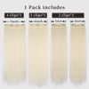 Picture of Clip in Synthetic Hair Extensions Long Straight 4PCS Thick Hairpieces 613 Blonde Fiber Double Weft Natural Hair Extensions 20 Inch for Women (4pcs, 20Inch, 613#)