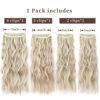 Picture of Clip in Natural Hair Extensions Long Wavy 4PCS Thick Hairpieces Dark Ash Blonde Mixed Bleach Blonde Double Weft Synthetic 20 Inch for Women (4pcs, 20Inch, 16H613#)