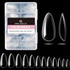 Picture of UNA GELLA Medium Almond Gel x Nail Tips, 504PCS Clear Fake Nails Tips Almond Shape Full Cover - Short Almond Acrylic Gel Nail Extension For Diy home Salon 12 Sizes