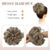 Picture of FESHFEN Messy Hair Bun Hair Pieces Wavy Curly Large Hair Bun Scrunchies Extensions Synthetic Tousled Updo Hairpieces for Women Girls, 1.94oz
