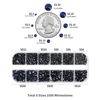 Picture of Beadsland Rhinestones for Makeup,8 sizes 2500pcs Navy Blue Flatback Rhinestones Eye Gems for Nails Crafts with Tweezers and Wax Pencil,Montana,SS4-SS30