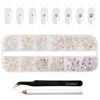 Picture of Beadsland Rhinestones for Makeup,8 Sizes 2500pcs Crystal Flatback Rhinestones Face Gems for Nails Crafts with Tweezers and Wax Pencil,Transparent AB,SS4-SS30