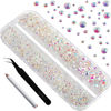 Picture of Beadsland Rhinestones for Makeup,8 Sizes 2500pcs Crystal Flatback Rhinestones Face Gems for Nails Crafts with Tweezers and Wax Pencil,Transparent AB,SS4-SS30