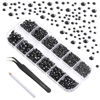 Picture of Beadsland Rhinestones for Makeup,8 Sizes 2500pcs Black Flatback Rhinestones Face Gems for Nails Crafts with Tweezers and Wax Pencil,Black,SS4-SS30