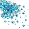 Picture of Beadsland Rhinestones for Makeup,8 Sizes 2500pcs Blue Flatback Rhinestones Face Gems for Nails Crafts with Tweezers and Wax Pencil,Aquamarine,SS4-SS30