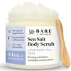 Picture of Bare Botanics Lavender Tea Tree Body Scrub 24oz | Made in Madison, WI | All Natural Sea Salt Exfoliator w/ Skin Loving Moisturizers | Vegan & Cruelty Free | Gift Ready Packaging w/ a Cute Wooden Spoon