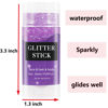 Picture of MEICOLY Purple Body Glitter Stick,Waterproof Mermaid Face Glitter,Chunky Glitter for Face/Body/Hair/Eyes/Lip,Sequins Glitter Face Paint,Sparkling Glitter Makeup,Body Glitter for Women and Girls
