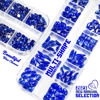 Picture of 2530Pcs Blue Rhinestones Sapphire Nail Rhinestones 120 Multi Shapes Flatback Royal Blue Crystals Gems +2410 K9 Glass Stones Diamonds Jewels Nail Art Supplies Nail Charms for Nails Faces Makeup Crafts