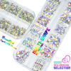 Picture of 2530Pcs Crystal AB Nail Rhinestones 120 Multi Shapes Flatback Crystal White AB Gems +2410 Round Beads K9 Glass Stones Diamonds jewels Nail Art Supplies Nail Charms for Nails Faces Eyes Makeup Crafts