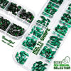 Picture of 2530Pcs Emerald Green Nail Rhinestones 120 Multi Shapes Flatback Green Crystals Gems +2410 Round Beads K9 Glass Stones Diamonds Jewels Nail Art Supplies Nail Charms for Nails Faces Eyes Makeup Crafts