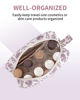 Picture of Narwey Small Makeup Bag for Purse Travel Makeup Pouch Mini Cosmetic Bag Zipper Pouch for Women (Little Dusty Pink Flower, Small)