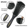 Picture of UREELIN Detangling Brush set,Detangler Hair Brush with Teasing & Edge Brush for Curly Hiar, Rat Tail Comb Alligator Hair Clips for 3a to 4c Kinky Wavy/Curly/Coily/Wet/Dry/Oil/Thick/Long Hair(Black)