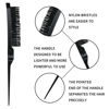 Picture of UREELIN Detangling Brush set,Detangler Hair Brush with Teasing & Edge Brush for Curly Hiar, Rat Tail Comb Alligator Hair Clips for 3a to 4c Kinky Wavy/Curly/Coily/Wet/Dry/Oil/Thick/Long Hair(Black)